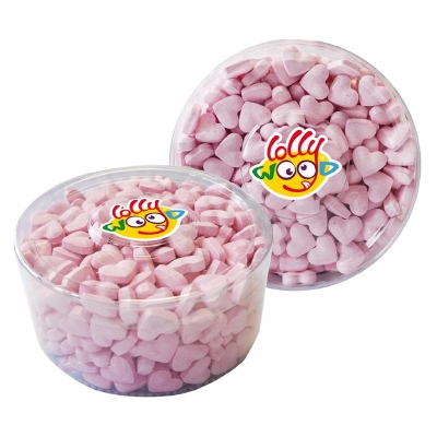 Lollywood Dextrose Hartjes Roze Aardbei in Tubo - 850 Gram