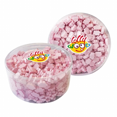 Lollywood Dextrose Wolken Roze Aardbei in Tubo - 850 Gram